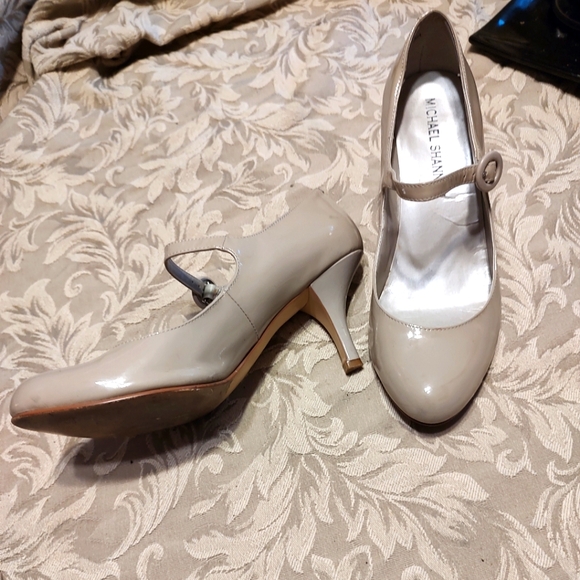 🤎Elegant Vintage Mink Blush Genuine Patent Leather Mary Jane Kitten Heels - 7.5 - Picture 4 of 15